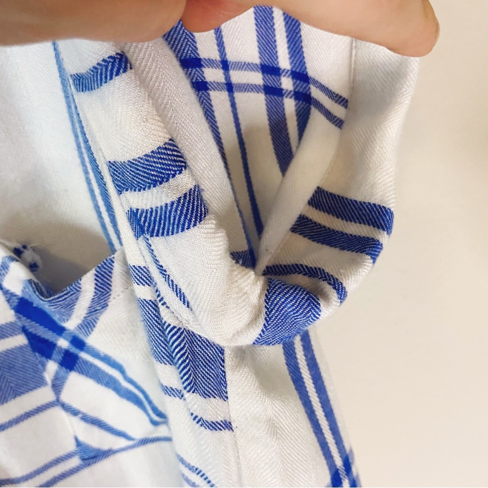 Rails White and Blue Short Sleeve Women's flannel plaid Top, Small, SOFT - Picture 5 of 15